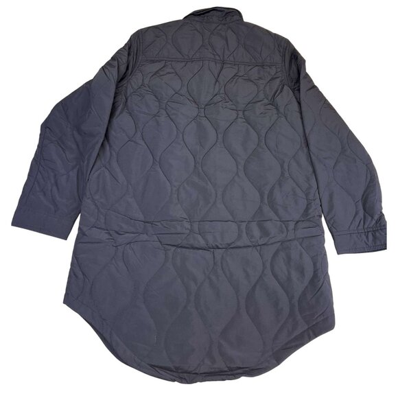Love Tree Jacket Black Quilted Snap Button Long Line Womens Medium New with Tags - Picture 2 of 7